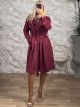 Suede Trench Coat-5172/Burgundy