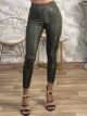 Leather Snake Leggings-8860/Khaki