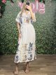 Viscose Embroidered Semizie Dress/White