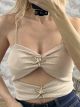 GoldStarfish Rip Top/Beige