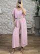 Plus Size Ve Gold Set/Pink