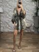 Silk GoldPrint Belt Kimono-5138/N4
