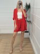 Casual Kimono Shorts Set/Red