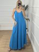 Plain Maxi Dress/Turquoise