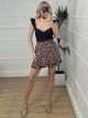 Ruffles Skort-Animal3643/Burgundy