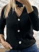 Strass Buttons Cardigan NEW/Black