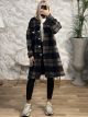 Plus Size Plaid Coat/Black&Mocha