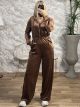 Velvet Zipper Wide Bodysuit/Chocolat