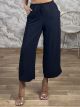 Cropped Highwaist Pants-24806/Navy Blue