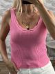 Knitted Waves Top/Pink