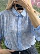 Muslin LitteFloral Shirt/Ciel