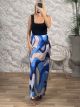 Highwaist Satin Maxi Skirt/Ciel