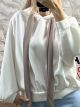 Viscose Wide Ribbons Sweatshirt/White