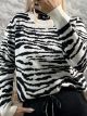 Animal Sweater Zebra-209/White