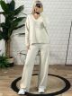 Ve Top Pockets Knitted Set/Vanilla