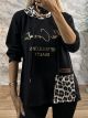 Leopard Hood & Pocket Sweatshirt/Black