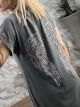 Angel Wings Cotton ShortSleeve Maxi Dress-8315/Grey