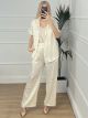 Silk Animal Shirt Set/Vanilla