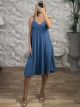 GoldPins Viscose Mini Dress-26308/Indigo