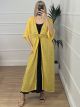 Embroidered Maxi Kimono/Yellow
