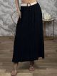 Textured Pleated Maxi Skirt-10279/Black