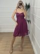 Muslin Bust Midi Dress/Magenta