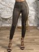 Leather Snake Leggings-8860/Chocolat