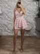 Polka Dot Skort Playsuit-29367/Pink