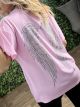 Strassed Wings Viscose T-Shirt/Pink