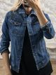 Strassed Denim Jacket-6686/Blue