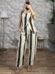 Viscose Stripes Set/Khaki