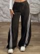 Velour Diagonal Stripe Pants-16016/Chocolat