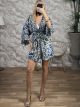 Silk GoldPrint Belt Kimono-5138/N3