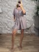 Viscose Button Playsuit-2121/Mocca