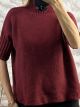 High-Necked Knitted Sweater-8103/Burgundy