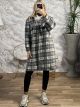 Plus Size Plaid Coat/Light Grey
