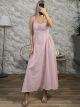 Stripes Cotton Maxi Dress/Pink