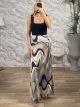Highwaist Satin Maxi Skirt/Grey