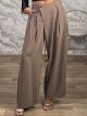 Viscose CrossedButton Office Pants-26563/Beige