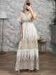 Embroidered Gold Dress-2633/White