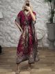 Beach Boho Dress-2001/Burgundy
