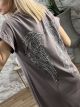 Angel Wings Cotton ShortSleeve Maxi Dress-8315/Dusty Pink