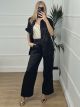 Silk Animal Shirt Set/Black