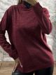 Lurex High-Neck Sweater-1223/Burgundy