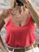 GoldBeaded Straps Viscose Top/Coral