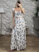 Floral Maxi Skirt Set-63721/White