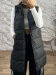 Matte Sleeveless Jacket-248534/Black