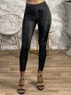 Leather Snake Leggings-8860/Black