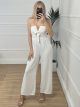 Bow Strapless Jumpsuit/White