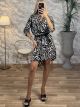 Mini Tunic Belt Dress-ANIMAL/Zebra-White